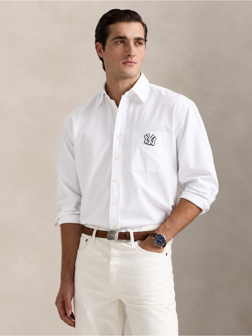 RARE Polo Ralph Lauren New York Yankees Button Up Shirt Men’s Size 3XL White